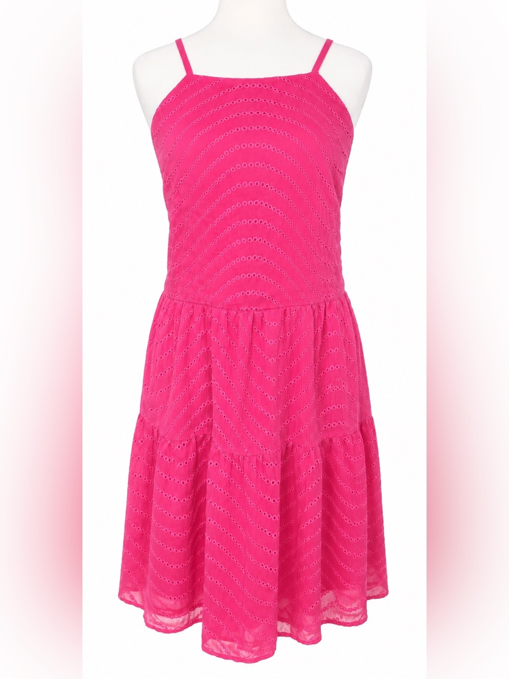 On 34th Hot Pink Eyelet Sundress NWT Sleeveless Summer Dress XL